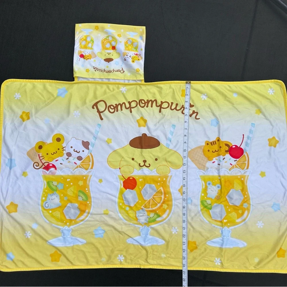 Pompompurin Lap Blanket Soda Float Series Kawaii Sanrio Character Summer Blanket